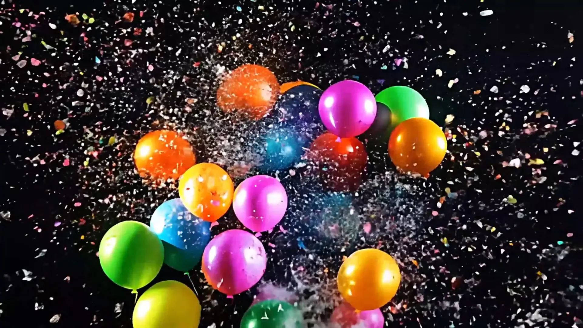 Balloon Explosion Overlay for Party Video Intros